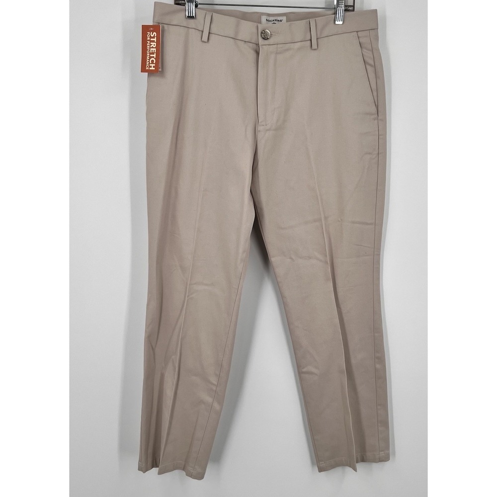 Dockers Standard Fit Signature Khaki Pants 34x29 Straight Fit Stretch Beige NWT